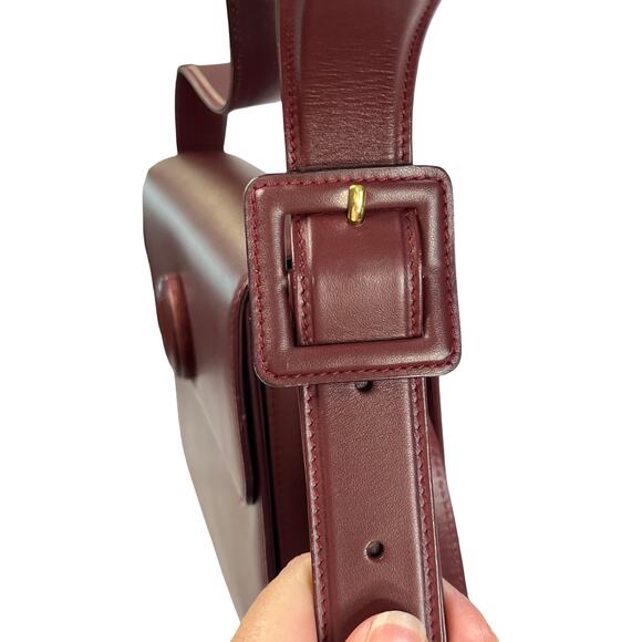 Cartier Must de Cartier Bordeaux Leather Shoulder Bag with Authenticity Card - Picture 9 of 16